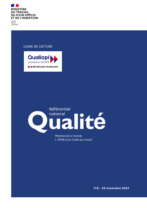 couverture du référentiel v8 qualiopi