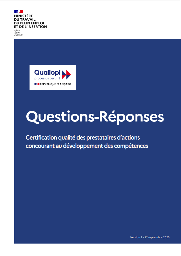 capture de la première page FAQ Qualiopi