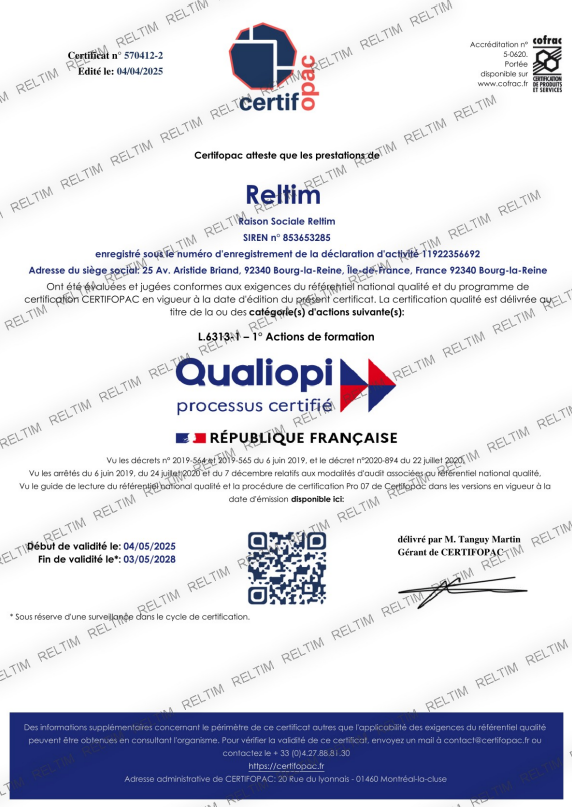 certificat qualiopi reltim