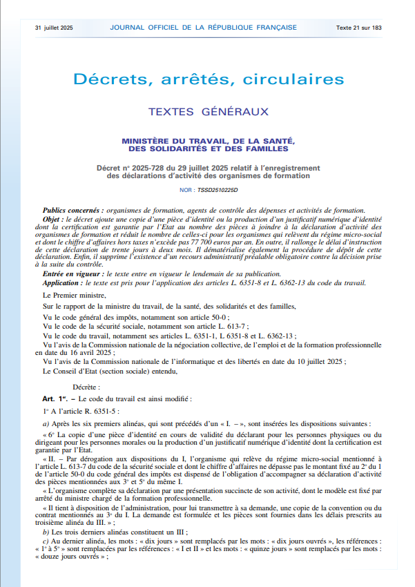 première page du document présentation qualiopi Qualiopi